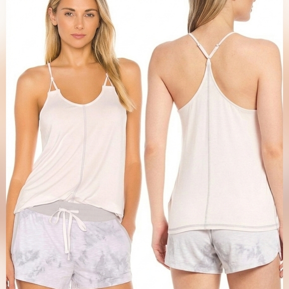 Splendid Tops - Nwt Splendid Solid Jersey Knit Racer Back Soft Rayon Sleep Tank Pink Marshmallow